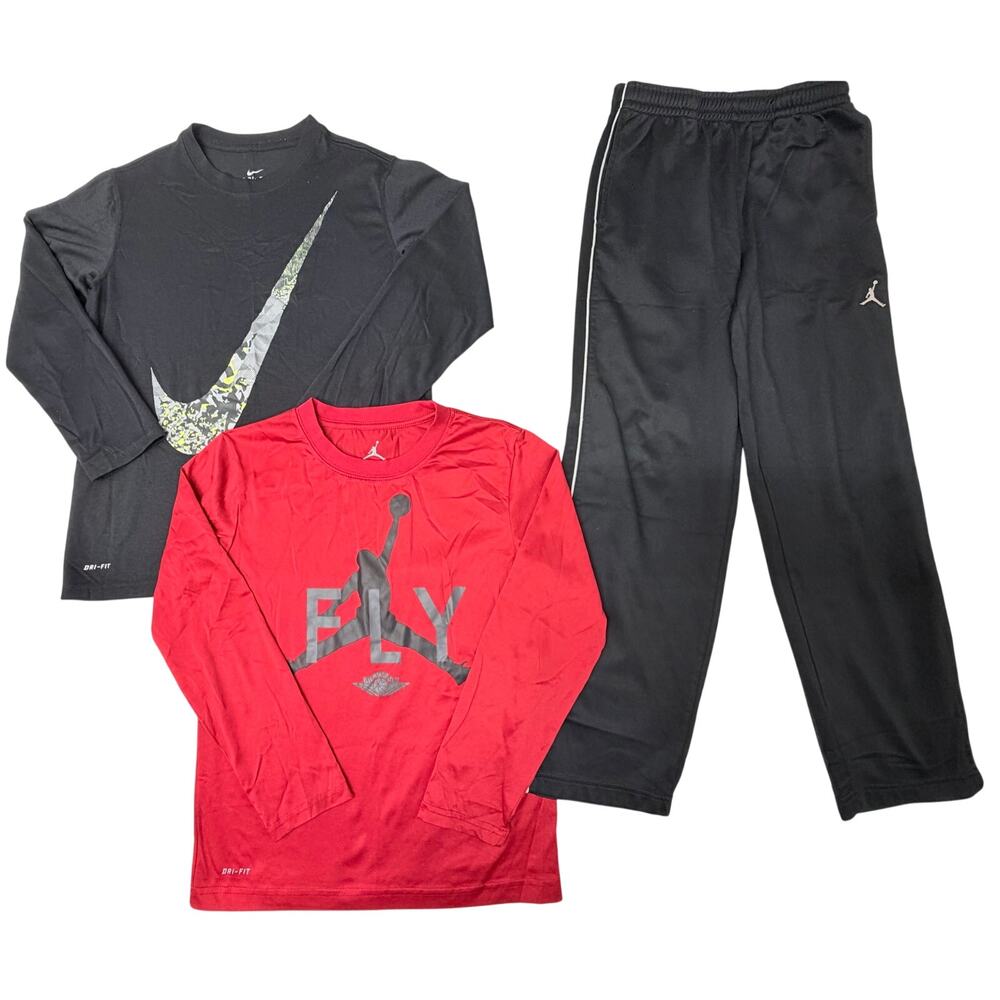 Nike Jordan Boys Outfit Lot Medium 10-12 Dri-FIT Shirts Pants Athletic Bundle